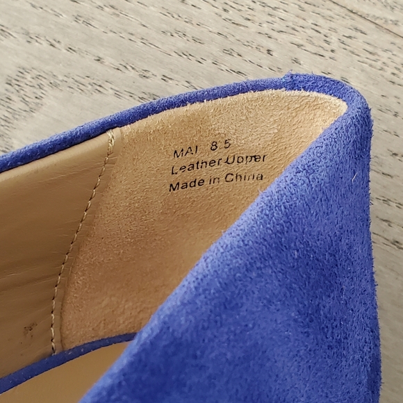 Pour La Victoire Blue Wedge Heels - Picture 8 of 8